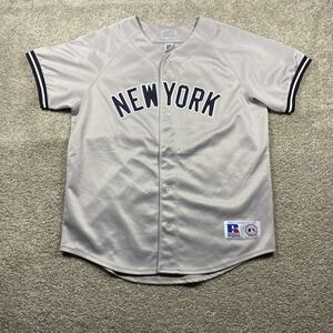 VTG 90s‎ Russell Athletic Jorge Posada New York NY Yankees Gray Jersey Men's L